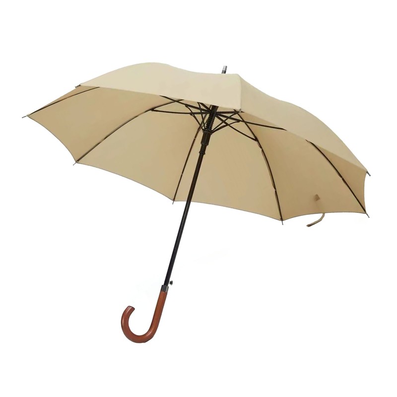 Long Umbrella Long Wooden Handle Windproof Retro Style Water Resistant