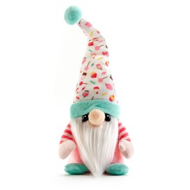 Hug Feel The Love - Cupcake & Candy Gnome - Happy, Plush Gnome Decor, Swedish Gnome Ornament Tomte, Pocket Pal Gnomie Gift Figurine, 9 Inches