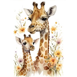 TOSTOG Diamond Painting Kits for Adults,Giraffe Full Drill Diamond Art Embroidery Pictures,5D DIY Flowers Diamond Art Kit for Home Wall Decor 30x40cm/12x16inch