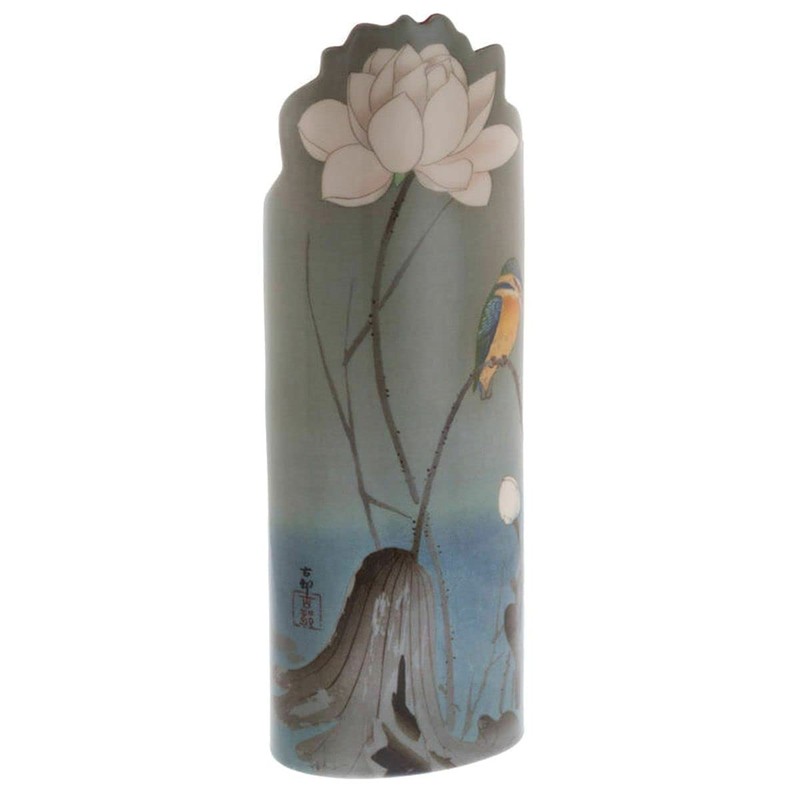 Kason - Kingfisher with Lotus Flower Vase