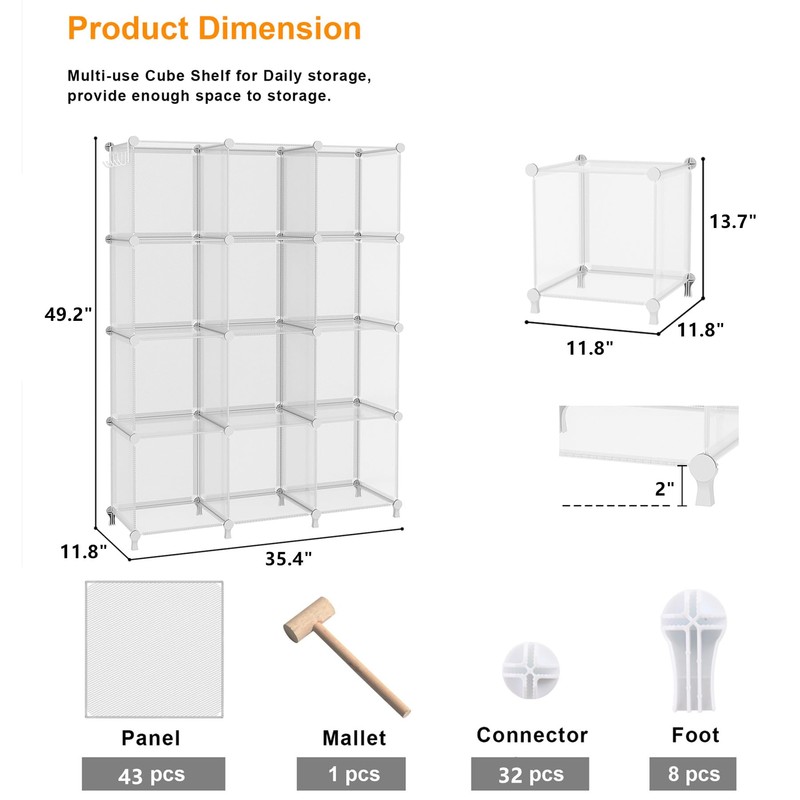 AWTATOS Cube Storage Organizer, Closet Organizers and Storage, 12 Cube