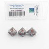 Granite Elemental Dice Red Numbers D10 16mm Pack of 3 Wondertrail WKP09646E3