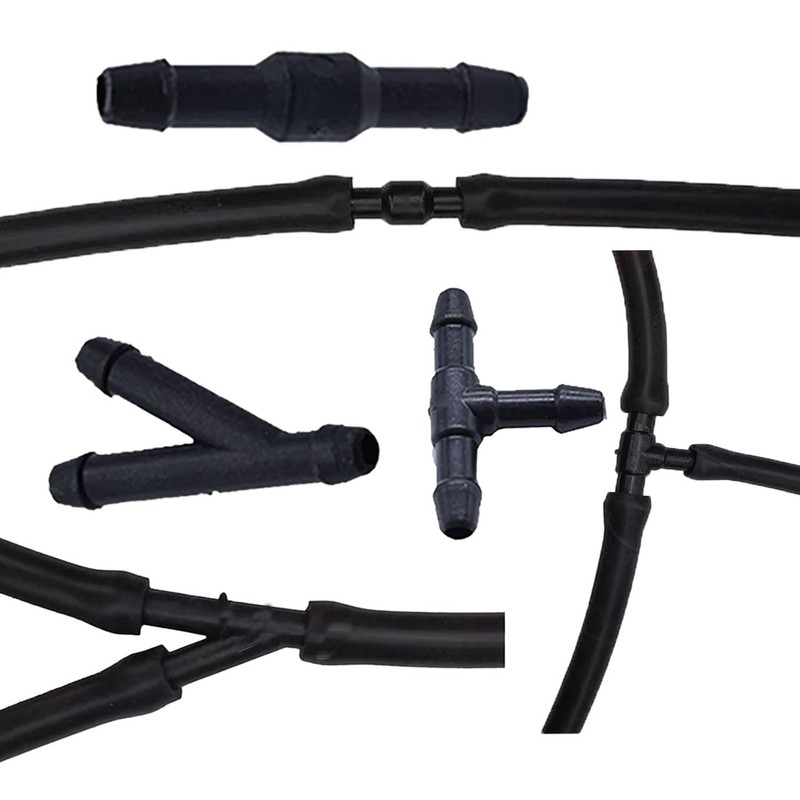 UpAmcarker 24Pcs Windshield Washer Hose Connector Kit 3-way(T-type) 3-way(Y-type)2-way (I-type)