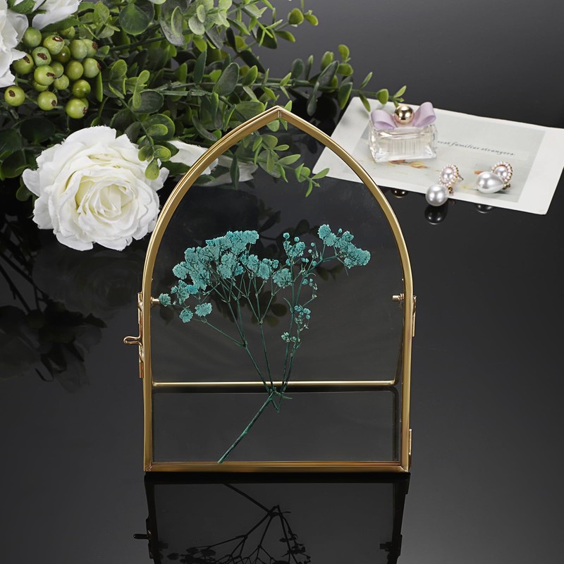 JUXYES 5x7 Inch Tabletop Double Glass Frame for Pressed Flowers,