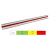Multifunctional 30cm/12 Plastic Triangular Metric Ruler with Color-Coded Grooves for