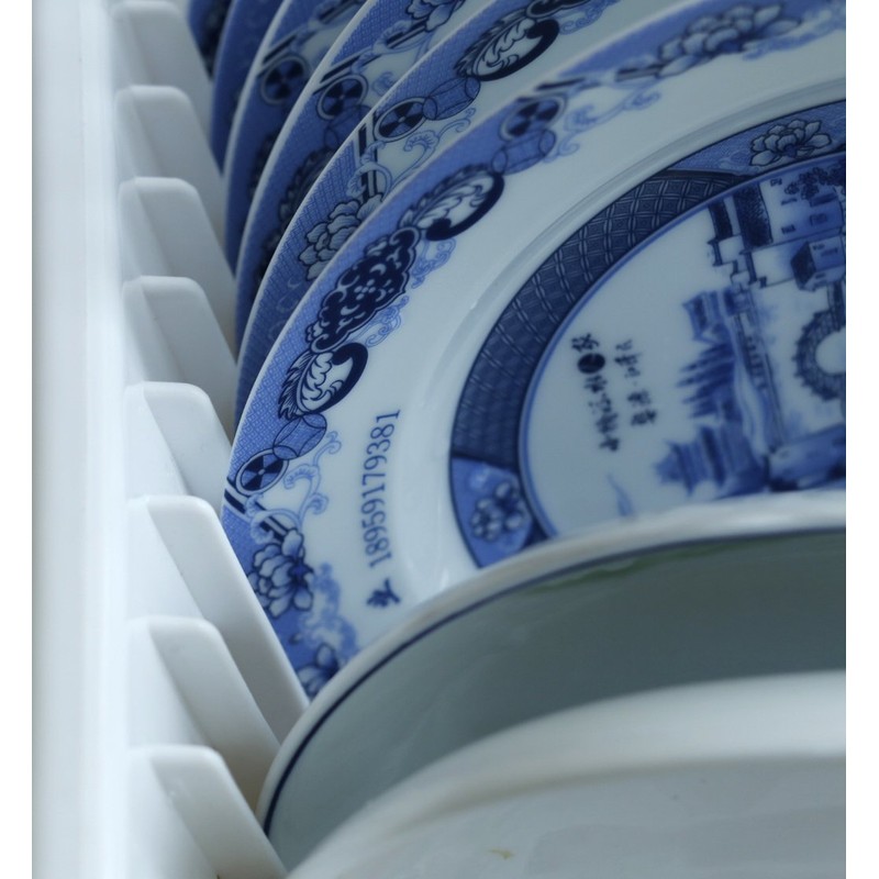 Heavy Duty 2-Piece Plastic Dish Drying Rack Set in White