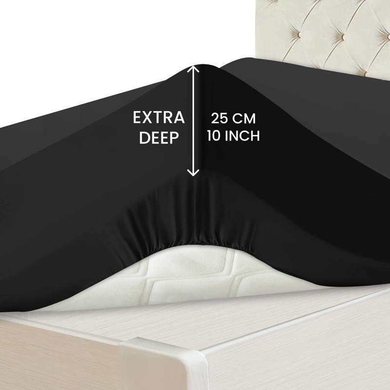 Hafaa King Size Fitted Sheets – Easy Care 25 cm