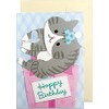 SANRIO BD47-1 L 347 889903 Birthday Card, Holding Cat
