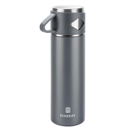 Stainless Steel Thermo 700ml/23.7oz Vacuum Insulated Bottle with Cup for Coffee Hot Drink and Cold Drink Water Flask.(Gray,Single)