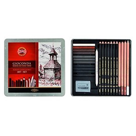 KOH-I-NOOR Gioconda K8899/4703 Artist Drawing Set 24 Pieces in Metal Case Church Motif