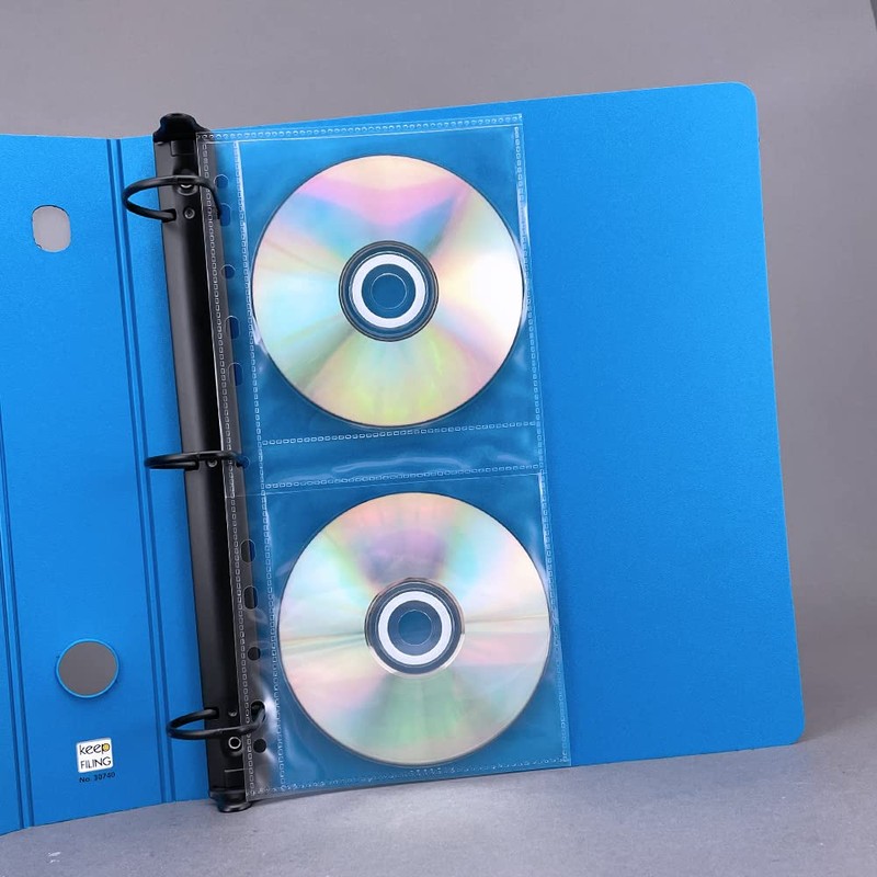 CD Binder Pages for 3-Ring Binders Holds 2 CD per