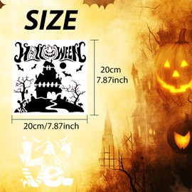 Lekabee 16 Pcs Halloween Stencils 8x8inch