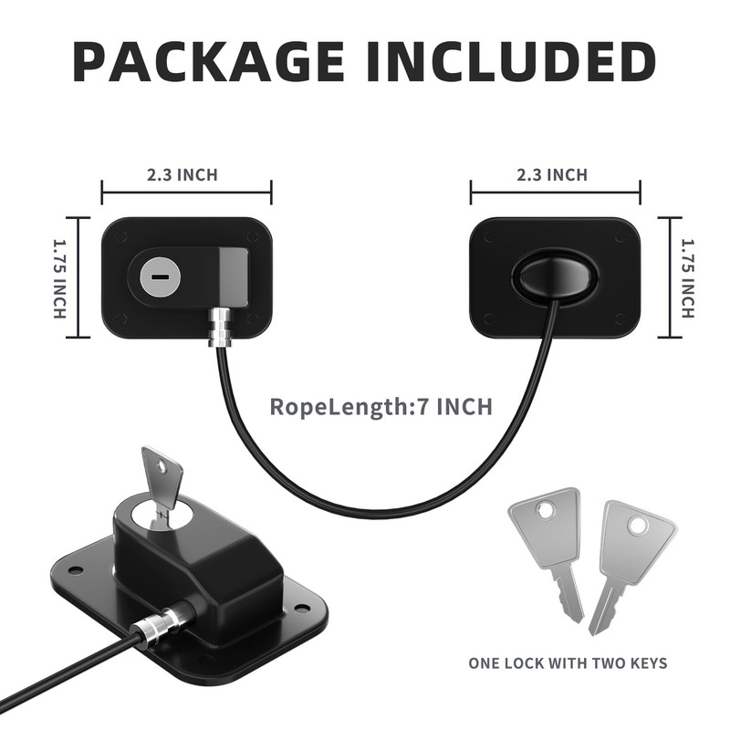 RORMGO Refrigerator Lock 2 Packs, Fridge Lock with Silicone Wire