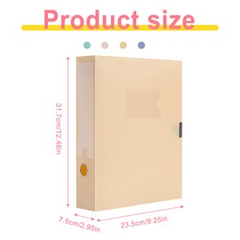 komstuon A4 Storage Archives Cases File Boxes Plastic Archives Cases with Lid, Box File, Height 75mm,4 Colores Folding Document Storage Box for Office、Homes and School-4 Pack