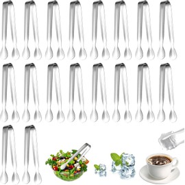 Pinzas Para Hielo, 18 Piezas Pinzas de Acero Inoxidable para Servir, Utensilios de Cocina para Buffet, Fiestas y Cafeterías, Pinzas de 11 cm para Cubitos de Hielo y Aperitivos