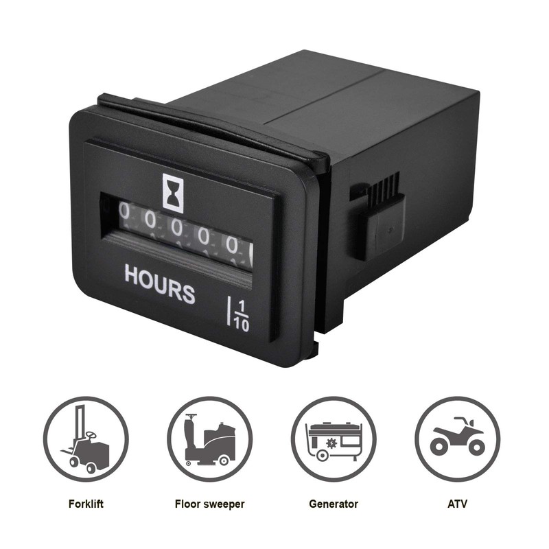 Jayron JR-HM001 Snap in Mechanical Hour Meter Rectangular Hour Meter