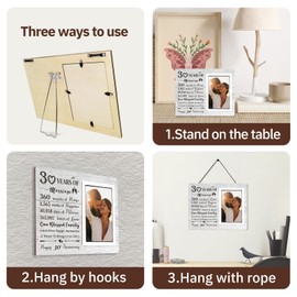 30th Anniversary Wedding Gifts for Her Him - 30th Anniversary Picture Frame, Anniversary Marriage Gifts for Couple, Husband or Wife, 30 Year of Marriage, Fits 4x6 Inches Photo