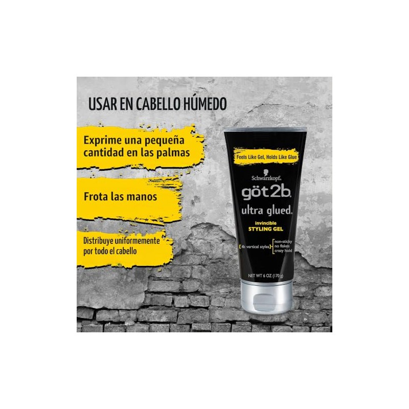 Got2b Ultra Glued Invincible Styling Gel Cabello Onzas Paquete