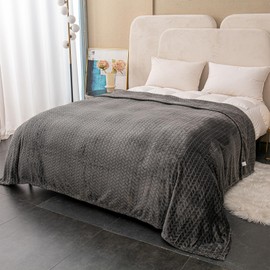 GLS Home Luxury Throw Blanket Soft Lightweight cosy sofa throw Leaf Pattern bed Fleece Throws for Couch Bed Travel Sofa Throw Blanket (CREAM, Double - 150x200cm)