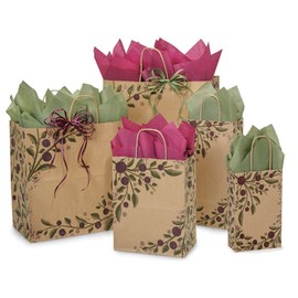 NW Tuscan Harvest Paper Shopping Bags - Assortment of 5 sizes - 150 Pack