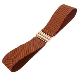 BEYLRZID Belts for Women, Waist Belt For Women for Dresses, Stretchy Vintage Elastic Belts with Metal Buckle, Brown, 2XL-3XL(37"-42")