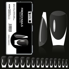 Beautilux French Clear Press On Nails Medium Ballerina Nail Tips 280 Pieces 14 Sizes Soak Off Coffin Nail Tips for Home Manicure (FJP280-CM-01)