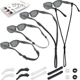 Glasses Strap Lanyard, Eyeglasses Strap for Men Women Kids, Eye Glasses Holders around Neck, Sunglasses Strap for Sports, Eyewear Ear Grippers Ear Cushion Retainer Grips Glasses Accessories (16 PCS)