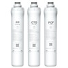 Bluevua RO100ROPOT Replacement Filter Set, Pack of 3 Filters (1