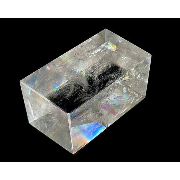 MKöpke® - Double spade - optical calcite with double break Icelandspat - Viking Iceland saving - polished lime | 158 g