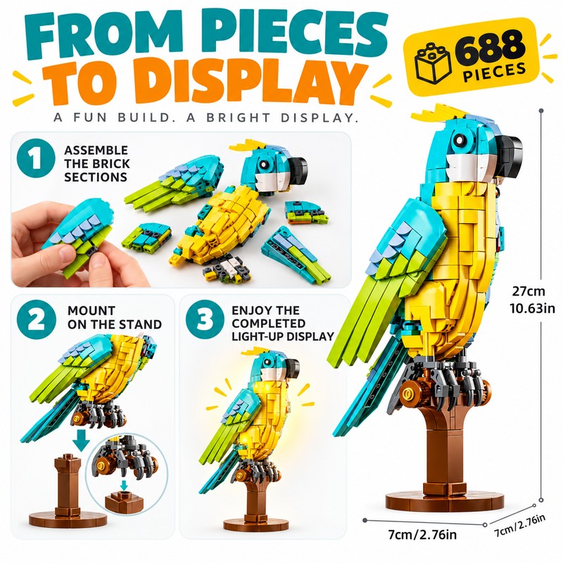 688-Piece Mechanical Animal Building Blocks for DIY Model Building –