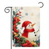 Winter Snowman Snowflake Garden Flag 12x18 Inch Double Sided Christmas