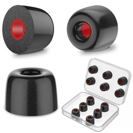 Urethane Ear Tips, Memory Foam, 6 Pairs (M Size), Earphone Pad, Earphone Cap, Sound Insulation, Replacement Ear Tips, Shedding Prevention, Storage Case Included