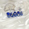 Blue Diamond Handmade Nail Tips - Short Straight Coffin /