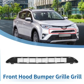 X AUTOHAUX No.531120R060 Front Lower Hood Bumper Grille Grill for Toyota RAV4 LE 2016-2018 Front Lower Bumper Kidney Grille Grill with Hole Black