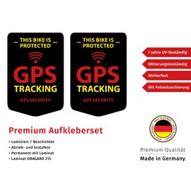 GPS Tracking 2 Pieces Stickers for the Bicycle, Bike Sticker, Black, Weatherproof, UV-Resistant