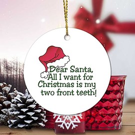 ArogGeld Christmas Ceramic Ornaments,My Two Front Teeth Ornaments Ornaments in Snow Garage Door Mural Pet Memorial Ornament Just Married Ornament 2020 Blinking Floral Fairy Tale for St. Patrick's Day