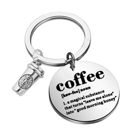 TGBJE Coffee Lovers Gift Coffee Cup Charm Keychain Coffee Junkie Gift Coffee Drinker Keychain Barista Gift Coffee Themed Jewelry (C-coffee honey kc)