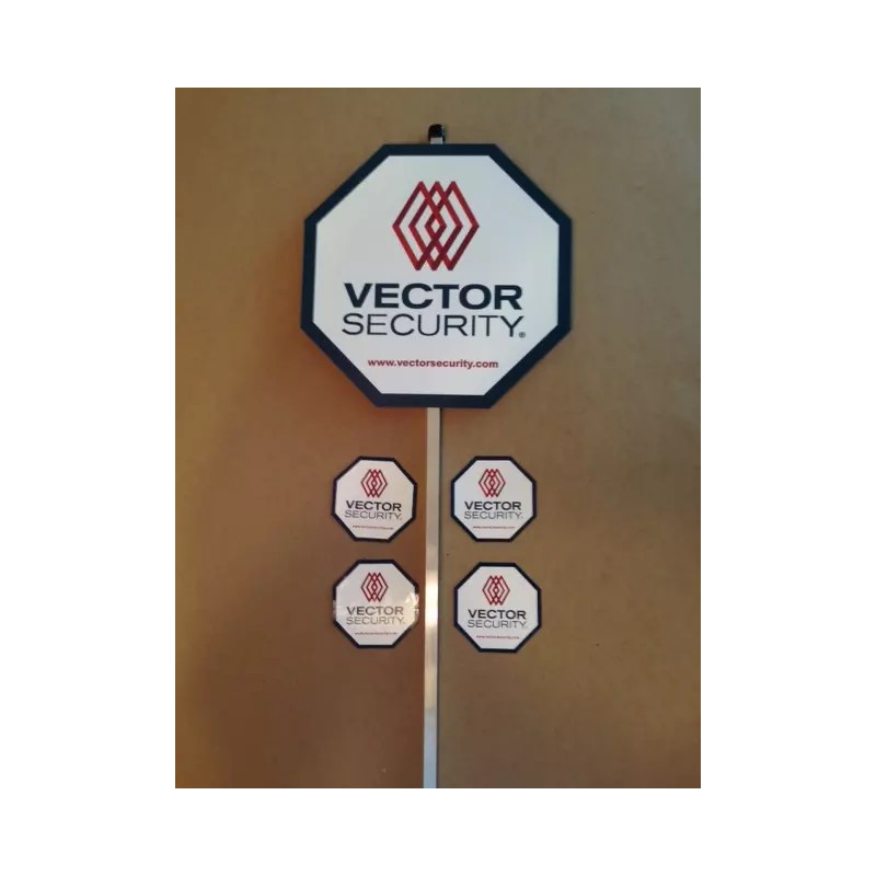 adt'l brink's vector moni VECTOR SECURITY Yard Sign + 4