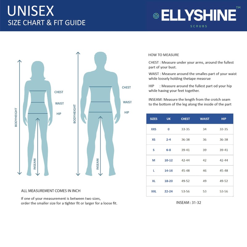 ELLYSHINE Medical Uniforms & Scrubs Set | V-Neck Scrub Top