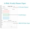 Yaridar Weekly Planner Refills for A5 Binders - 53 Sheets/106