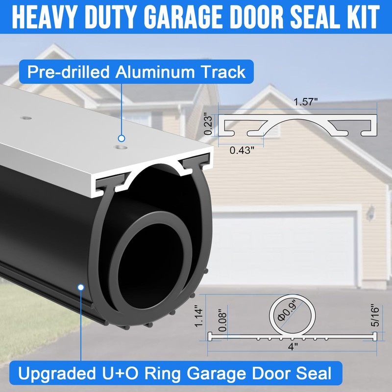 alophoty 16.5 FT Garage Door Seal Bottom Kit - Heavy