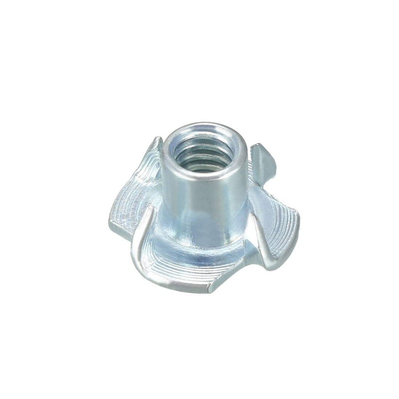 sourcing map 1/4"-20 4 Pronged Tee Nut T-Nut for Table