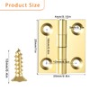 10 Sets Small Hinges with Screws Mini Solid Brass Hinges
