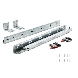 Modern Heavy Duty 21 Inch Steel Drawer Slides Full Extension Ball Bearing Soft Close 100-200kg Load Capacity Kitchen BedroomLength: 21 inch, Quantity: 6 Pairs