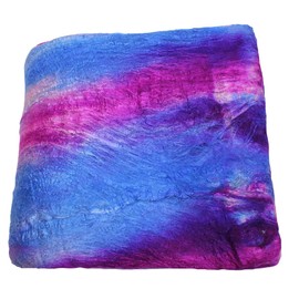 Premium A-Grade Mulberry Silk – Hand-Dyed Blue & Dark Pink Fibers (200g) | Ideal for Felting, Spinning, Knitting & Sewing