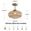 KCO Lighting Amber Bubble Glass Ceiling Light Mid Century Modern