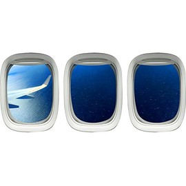 VWAQ Airplane Wing Stickers - Aircraft Wall Art Mural - Plane Window Clings -PPW40