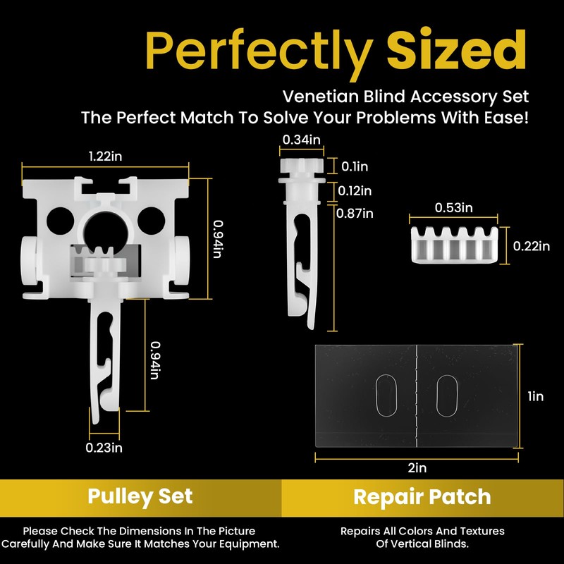 UBANU 12 Sets White Vertical Blind Repair Kit with Stem,