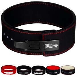 IBRO Powerlifting Lever Gym Belt ? Power 8MM Extreme Heavy Duty Genuine Leather Belts - Squats Deadlifts Bodybuilding Weight Lifting IPF Power Lifting Strongman for Men 8mm AllBlack XL