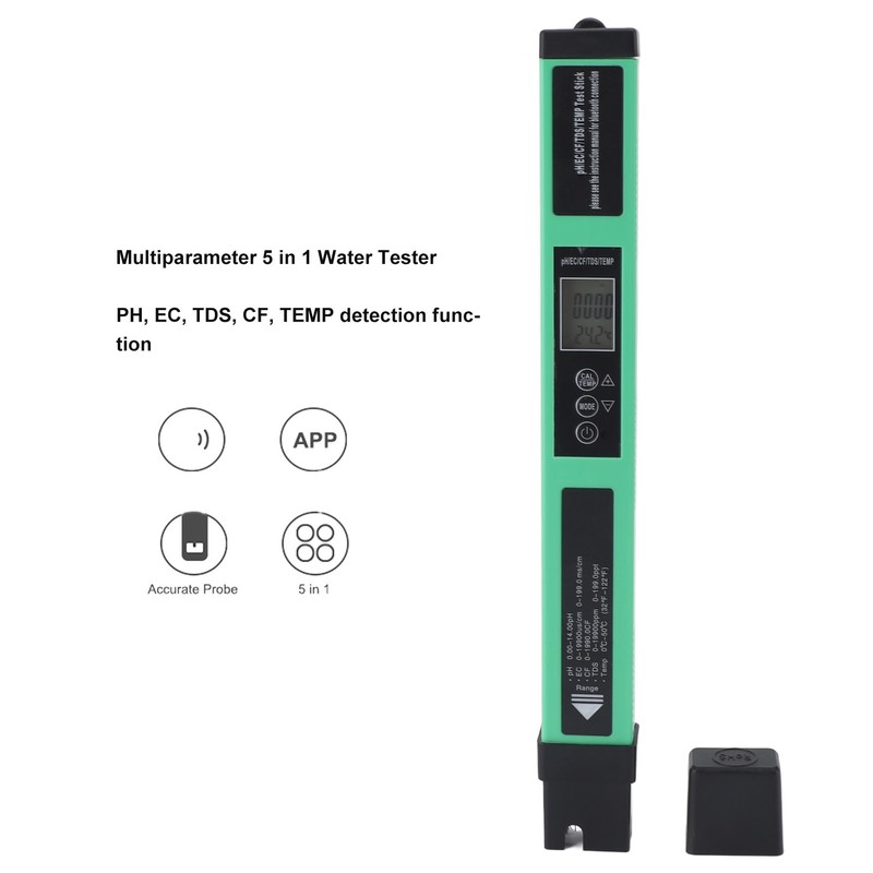 5 in 1 Digital PH Meter Bluetooth PH EC TDS